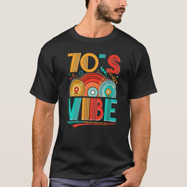 70-talets Vibe CD 70s Music 1970s Generation Retro T Shirt (Framsida)