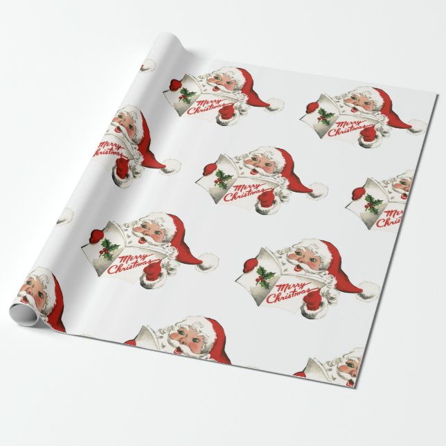 70-talets Vintage jultomte Vintage Retro Wrapping Presentpapper (Utrullad)