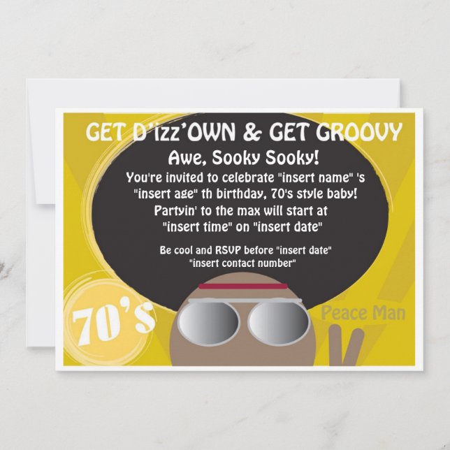 70-talparty inbjudningar (Framsida)