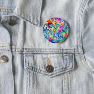 70-tals 60-tals Psykedelisk Hippie Retro Hip Knapp