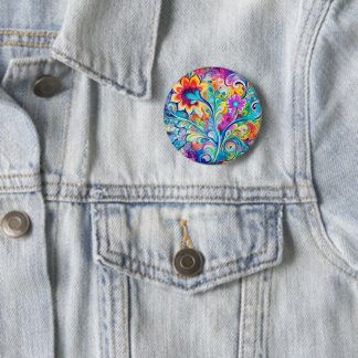 70-tals 60-tals Psykedelisk Hippie Retro Hip Knapp