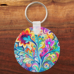 70-tals 60-tals Psykedelisk Hippie Retro Hip Nyckelring