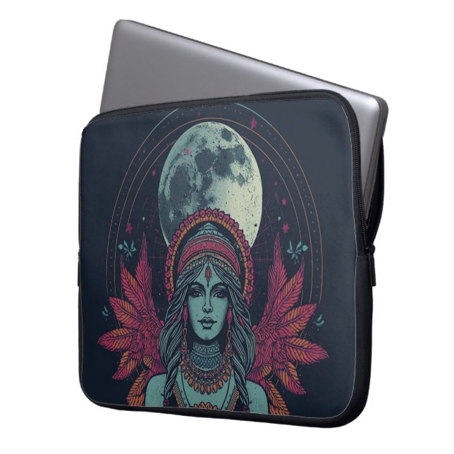 70-tals Boho-datorfodral, kvinnliga retro-ädelsten Laptop Fodral (Framsidan Vänster)