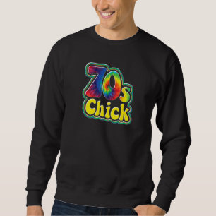 70-tals Chick Kvinnors Hippie Bohemsk Retro Lång Ärmad Tröja