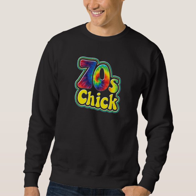 70-tals Chick Kvinnors Hippie Bohemsk Retro   Lång Ärmad Tröja (Framsida)