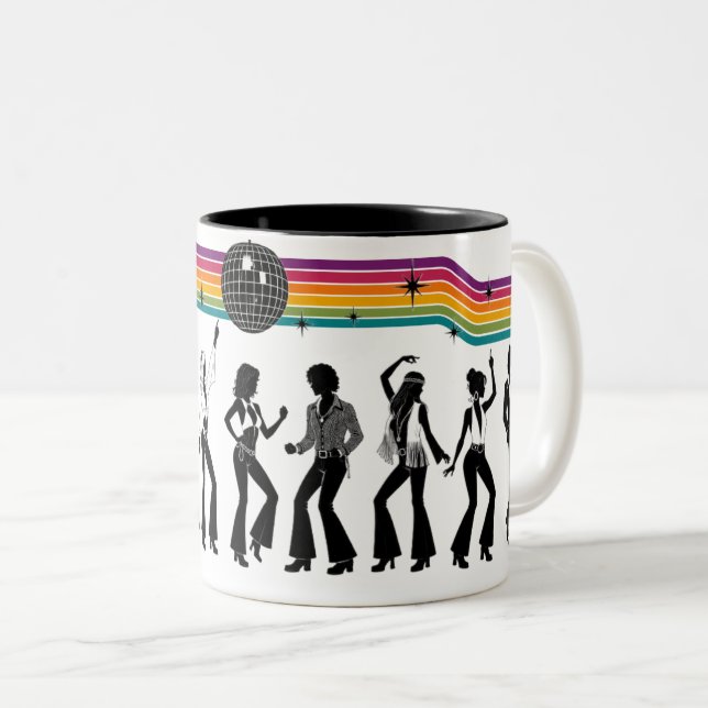 70-tals Disco Dansfest Tvåtons Kaffemug Två-Tonad Mugg (Framsida höger)