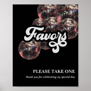 70-tals Favor Skylt Disco Boll Party Dekoration
