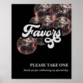 70-tals Favor Skylt Disco Boll Party Dekoration