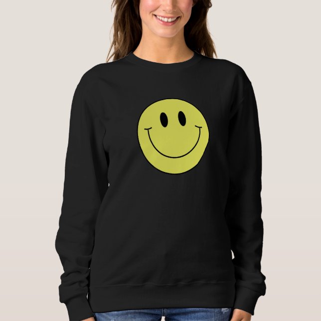 70-tals Gul Leende Ansikte  Söt Lycklig Fred Leend T Shirt (Framsida)