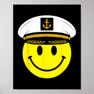 70-tals Kapten Gul Leende Ansikte Leende Glad Kul Poster