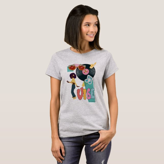 70-tals mode sommarvibes t shirt (Hel framsida)