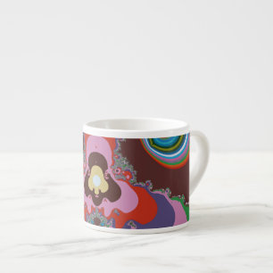 70-tals Psykedelisk Mönster Retro Konst Espressomugg