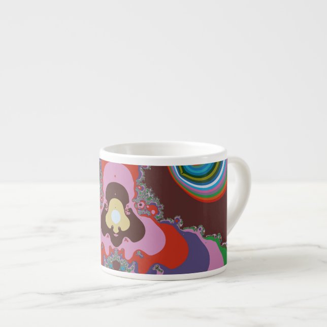 70-tals Psykedelisk Mönster Retro Konst Espressomugg (Framsida höger)