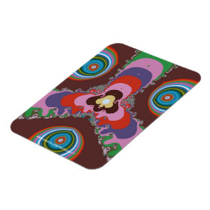 70-tals Psykedelisk Mönster Retro Konst Magnet