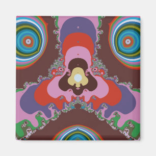 70-tals Psykedelisk Mönster Retro Konst Magnet