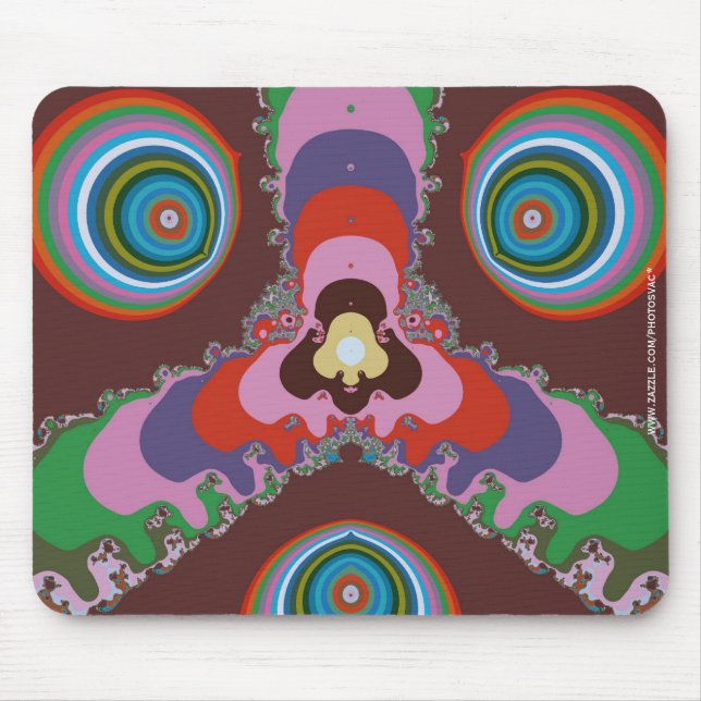 70-tals Psykedelisk Mönster Retro Konst Musmatta (Framsidan)