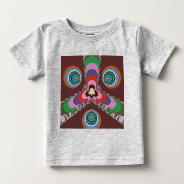 70-tals Psykedelisk Mönster Retro Konst Tee (Framsida)