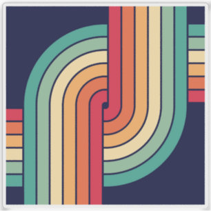 70-tals Retro Geometrisk Design Klistermärken