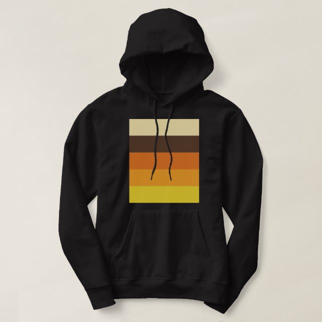 70-tals Retro Randigt Färg Mönster Hoodie (Design framsida)