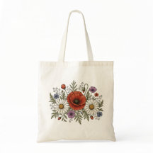 70-tals Retro "Var en vildblomma" Canvas Totebag