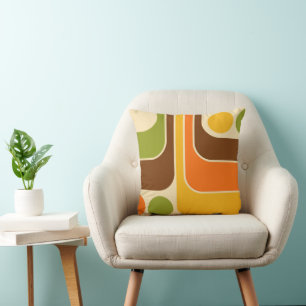 70-tals Retro Vintage Stil Geometrikt Mönster Kudde