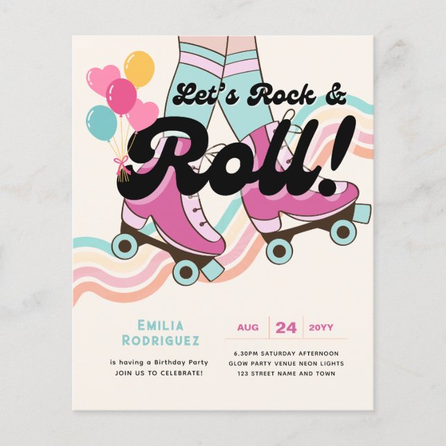 70-tals Rock and ROLL Rullskridsko Party Retro Tje (Framsida)