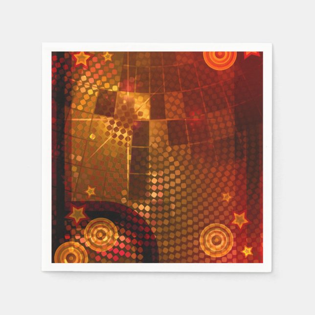 70-tals sjuttiotals orange disco dans födelsedagsf pappersservett (Framsidan)