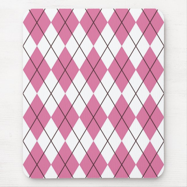 70-tals Tartan-mönster Rosa Musmatta (Framsidan)