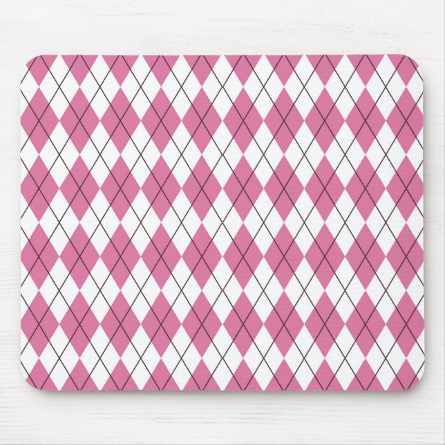 70-tals Tartan-mönster Rosa Musmatta (Framsidan)