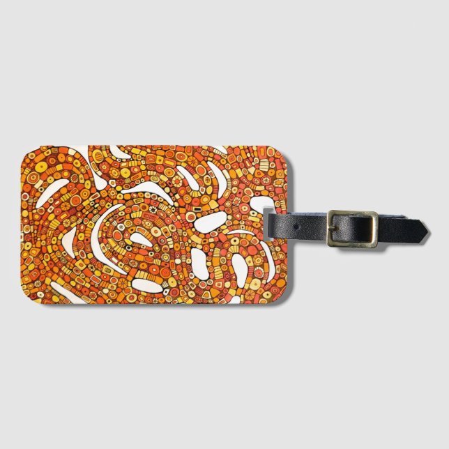 70-talsfärger Röd Orange Gul Abstrakt Design Bagagebricka (Framsida horisontal)
