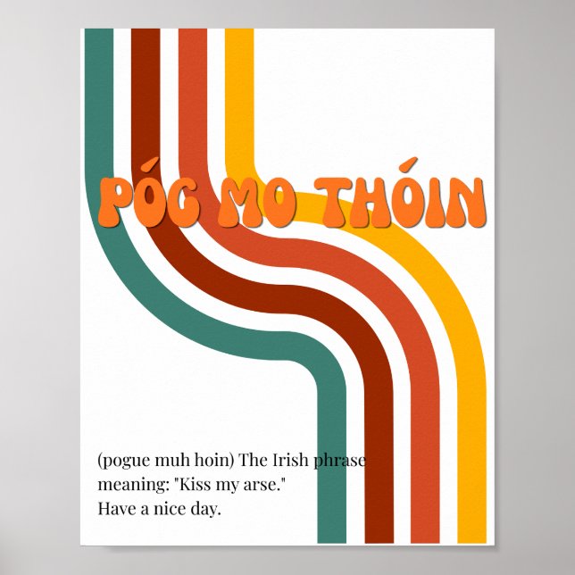70-talsinspirerad irländsk Póg mo thóin-affisch  Poster (Framsidan)