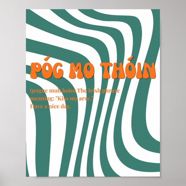 70-talsinspirerad irländsk Póg mo thóin-affisch Poster (Framsidan)
