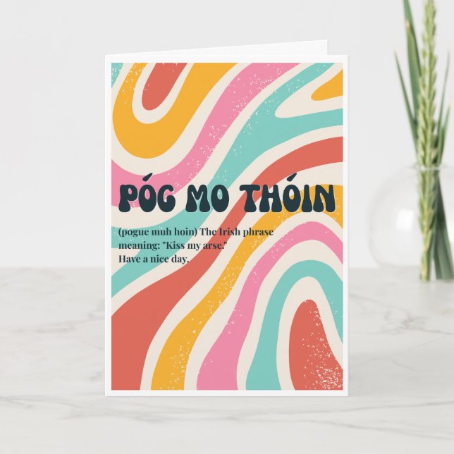 70-talsinspirerad irländsk Póg mo thóin Kort (Framsida)