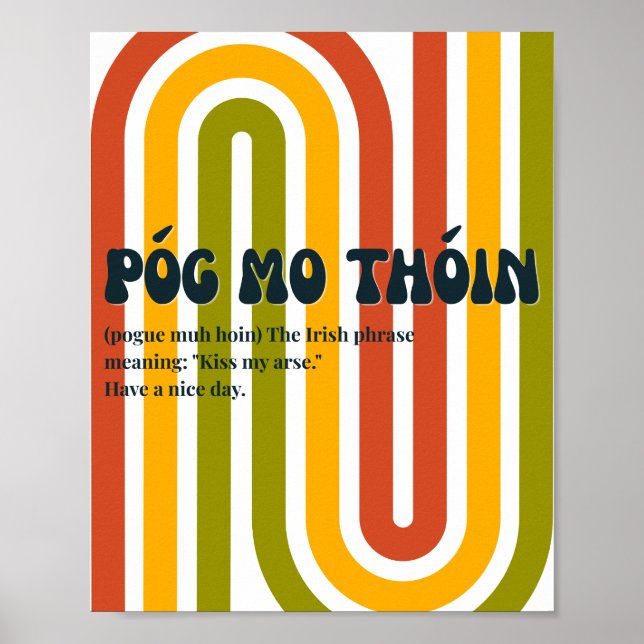70-talsinspirerad irländsk Póg mo thóin Poster (Framsidan)