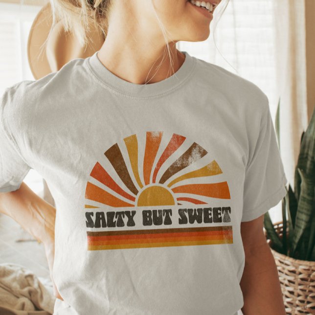 70-talsinspirerad Retro Sommar Solnedgång Solstrål T Shirt (70s Inpired Retro Summer Sunset Sunrise Sun Rays T-Shirt)