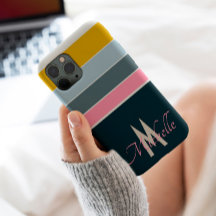 70-talsskript med vintage stripe initialer monogra