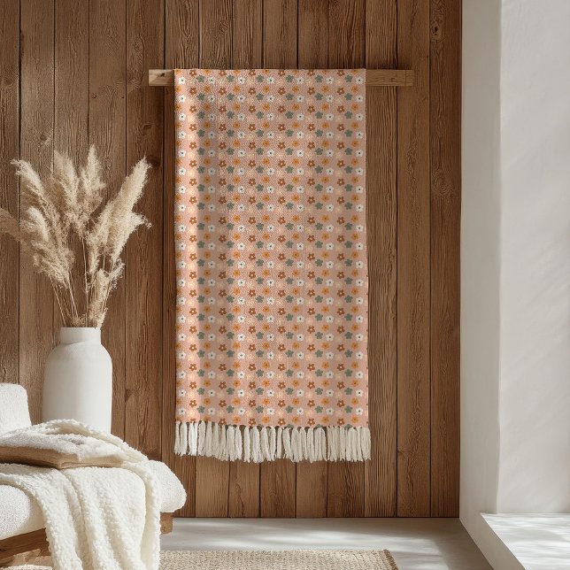 70-talsstil filt Groovy Pastell Flower Power (70s Style Blanket Groovy Pastel Flower Power)