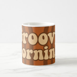 70-talsstil med orange och brun geometrisk design kaffemugg