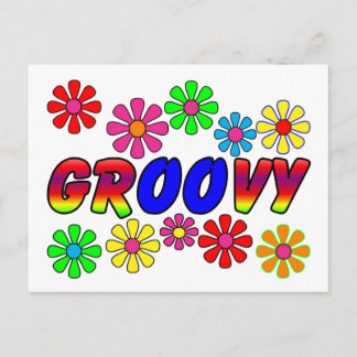 70-tums PowerGattar för Retro-blomma i Groovy Vykort