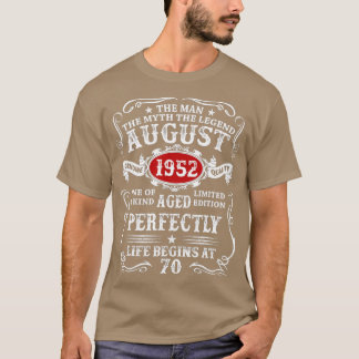 70 Year Old Gifts September 1952 Man Myth Legend 7 T Shirt