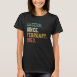 70 Year Old Legend Since February 1953 70th Birthd T Shirt<br><div class="desc">70 Year Old Legend Since February 1953 70th Birthday.</div>