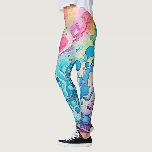 70s 60s Psychedelic Hippy Retro Hip Leggings (Vänster)