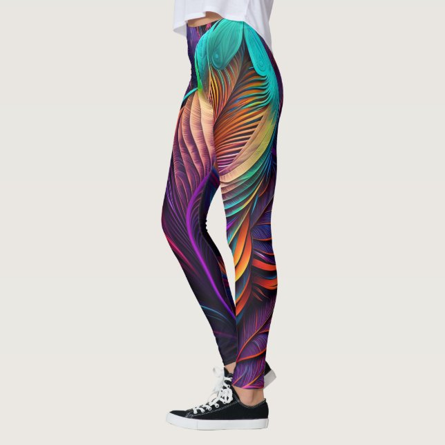 70s 60s Psychedelic Hippy Retro Hip Leggings (Vänster)