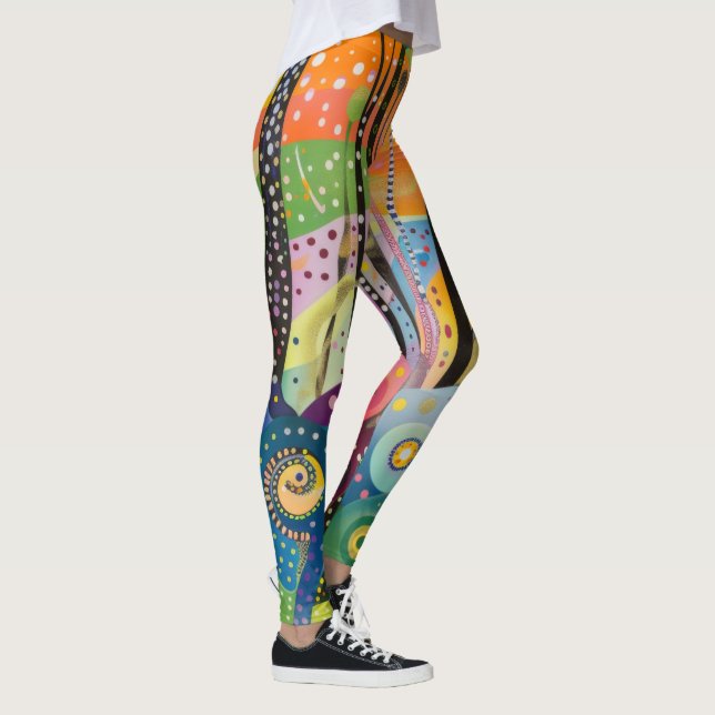 70s 60s Psychedelic Hippy Retro Hip Leggings (Höger)