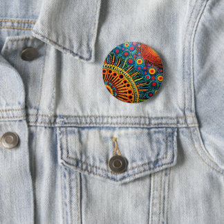 70s 60s Psykedelisk Hippie Retro Hip Knapp