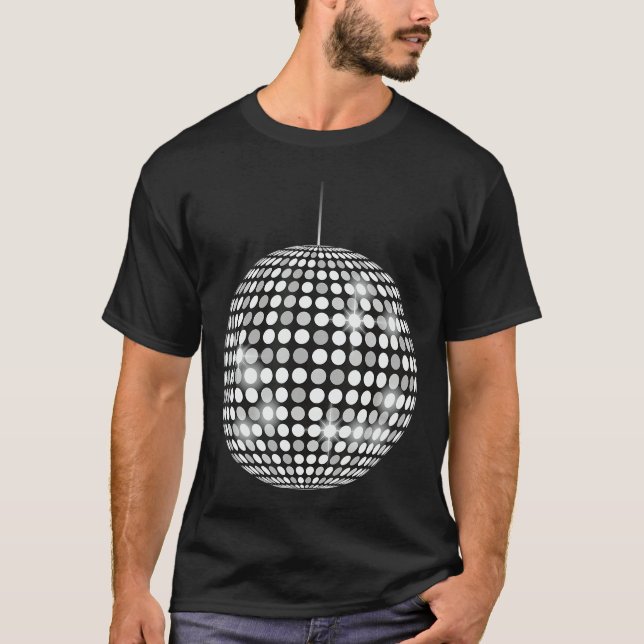 70s 80s Vibe Party Disco Ball Music Lovers friends T Shirt (Framsida)