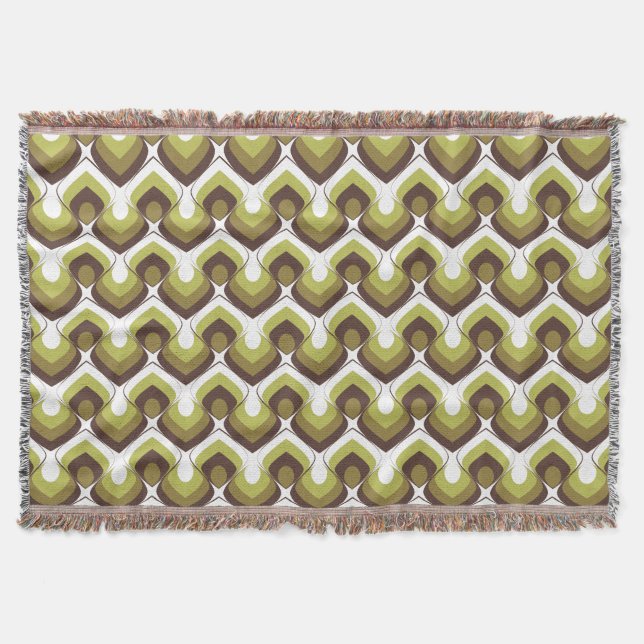 70s Bold Modern Retro Ogee Motif in Greens Filt (Framsidan)