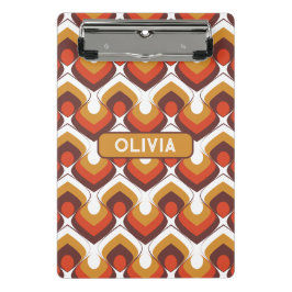 70s Bold Retro Modern Motif in Orange & Brown