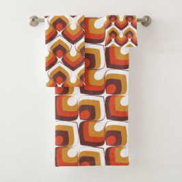 70s Bold Retro Modern Motif in Orange & Brown
