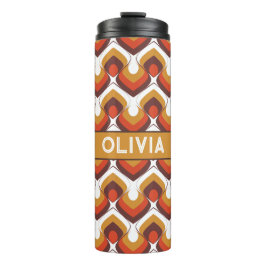 70s Bold Retro Modern Motif in Orange & Brown